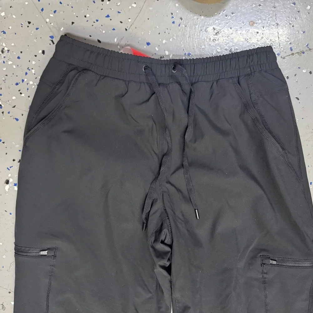 Eddie Bauer Womens Fleece Lined Pull On Cargo Pants Black Size 8 1536440